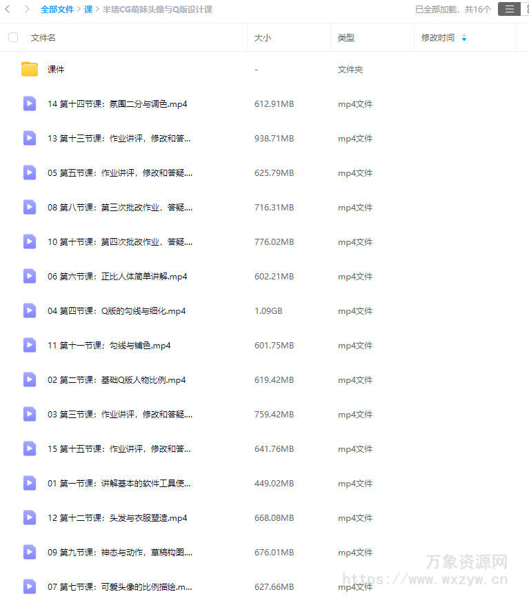 半墙CG萌妹头像与Q版设计课2024【画质高清有课件】