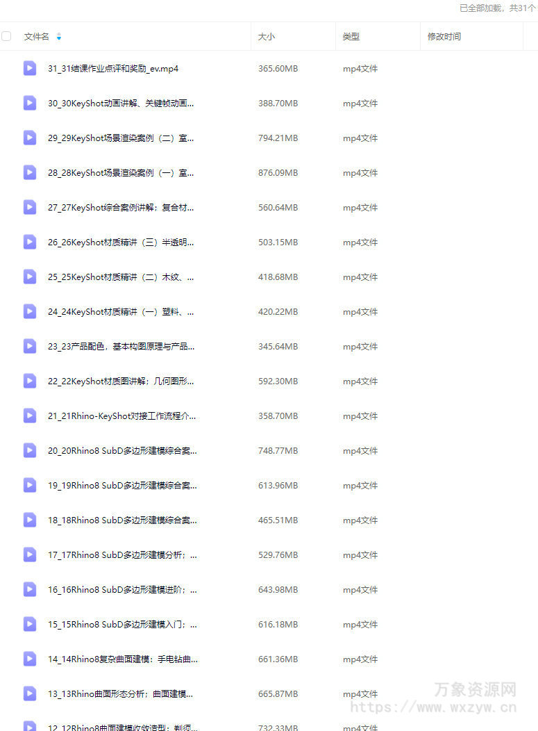 Rhino8&Keyshot建模渲染进阶班2024【画质高清只有视频】
