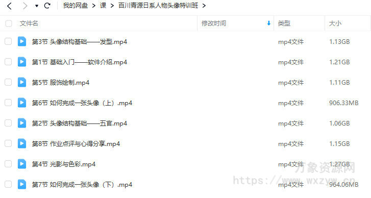 百川青源日系人物头像特训班2023【画质高清只有视频】