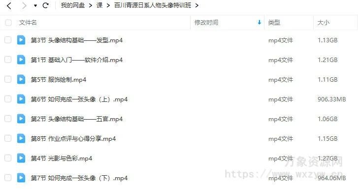 百川青源日系人物头像特训班2023【画质高清只有视频】