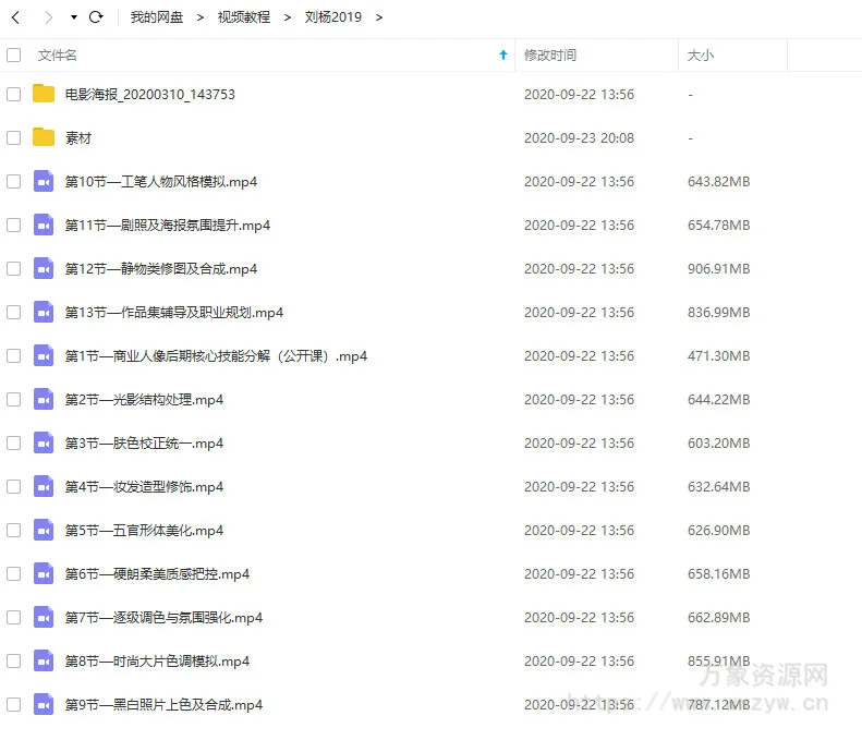 刘杨人像精修教程2019年