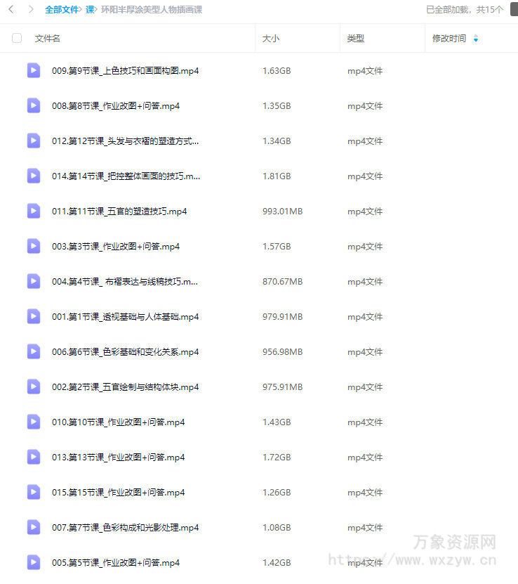 环阳半厚涂美型人物插画课2024【画质不错只有视频】