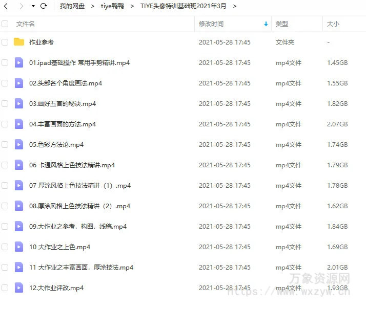 tiye鸭鸭ipad插画课第1期2021年3月已完结【画质高清有笔刷】
