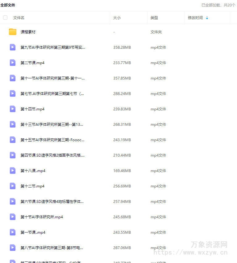 一元AI字体研究所第3期【画质不错有大部分素材】