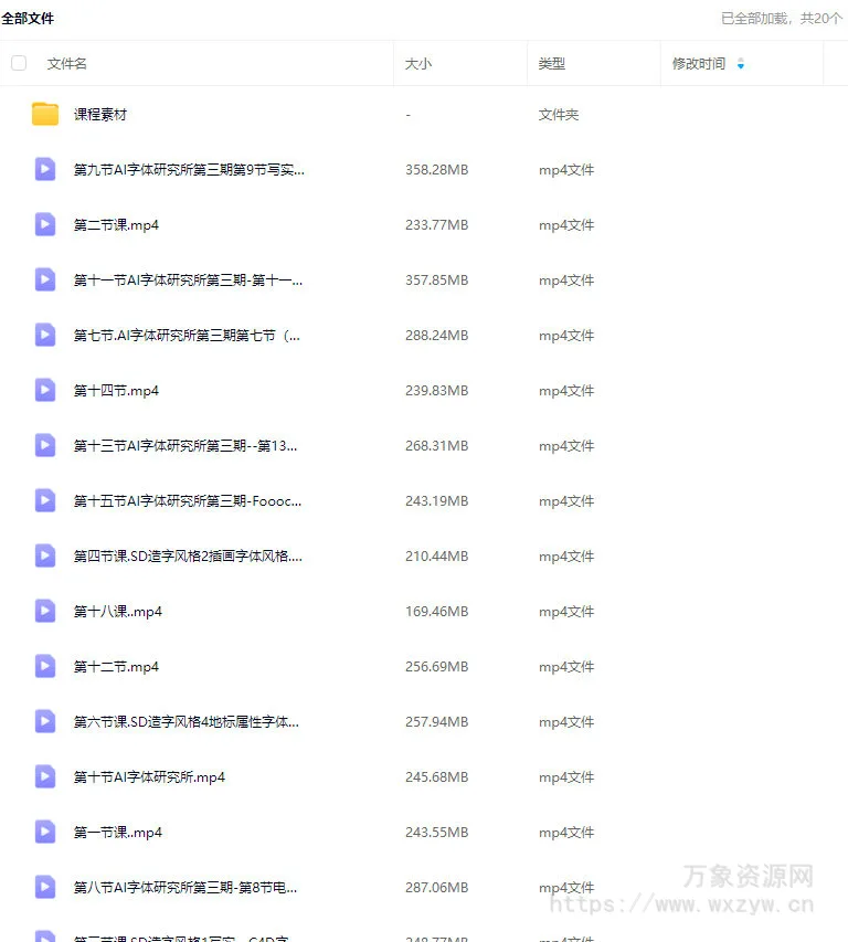 一元AI字体研究所第3期【画质不错有大部分素材】
