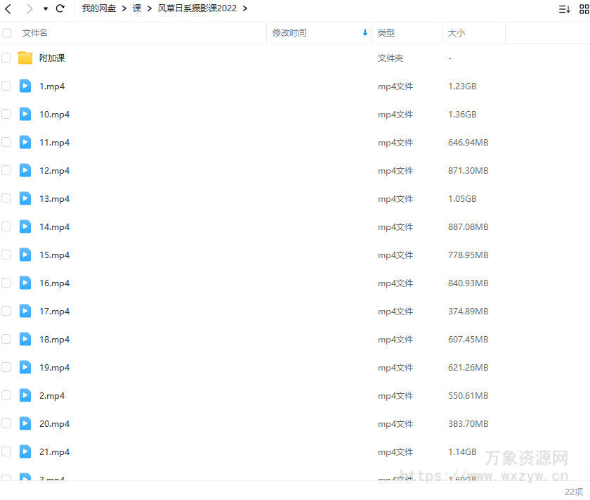 风草日系摄影课2022【画质普通只有视频】