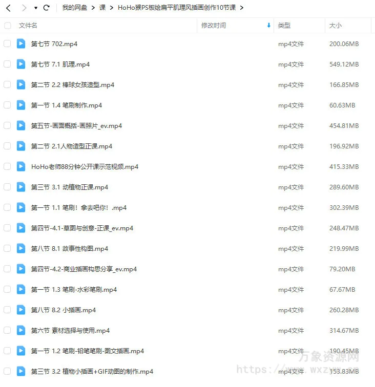 【缺】HoHo猴2023年PS板绘扁平肌理风格插画创作10节课【画质不错只有视频】