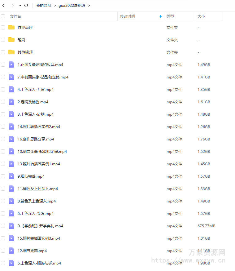 gua老师2022年ipad人物头像特训暑假班【画质不错有笔刷】
