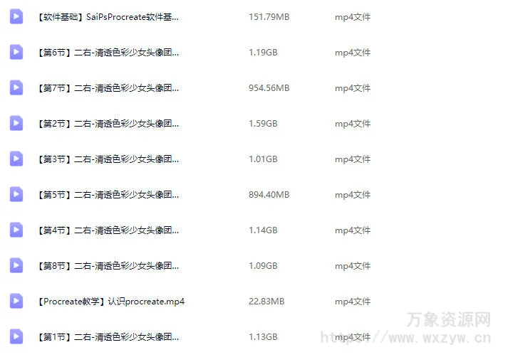 二右清透伪厚涂头像团练2025【画质高清有课件和笔刷】