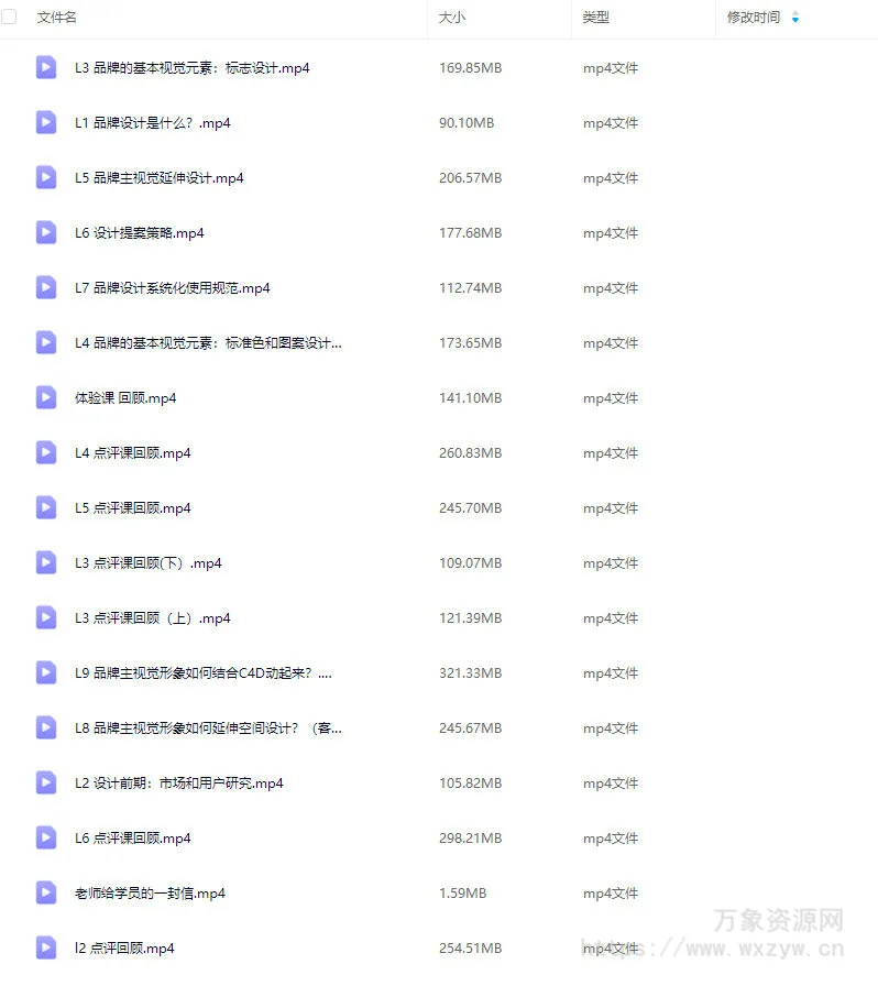 王胤卓品牌视觉设计大师课【画质不错只有视频】