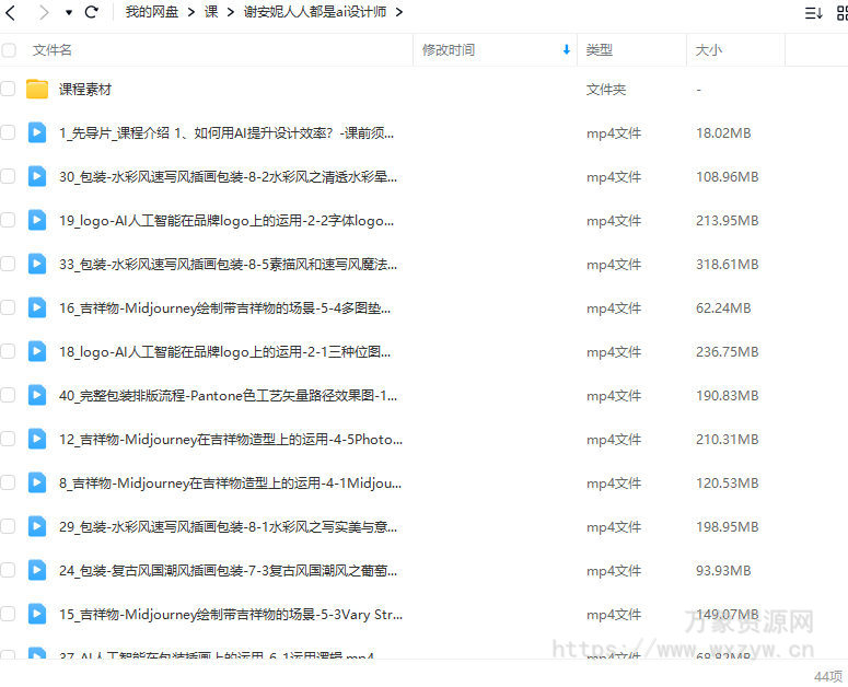 【缺课】谢安妮人人都是ai设计师2023年Midjourney教程【画质高清有大部分素材】