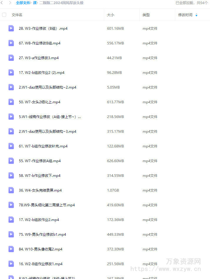 二颗颗二2024国风厚涂头像课【画质还可以只有视频】