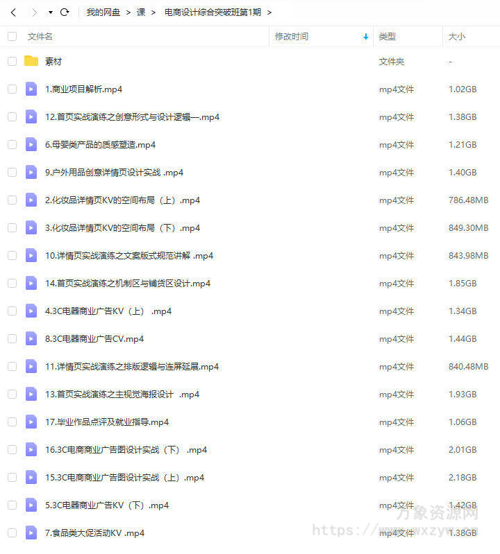 电商设计综合突破班第1期2021年7月结课【画质还行有部分素材】