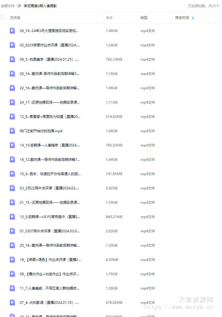 李觅青第6期人像摄影2024【画质高清只有视频】