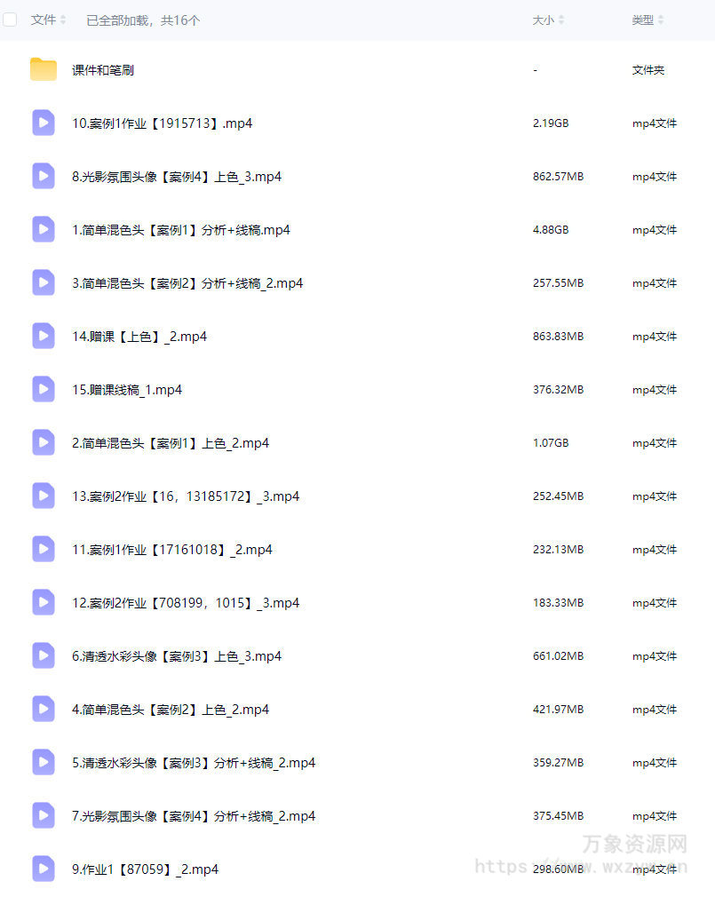 丢丢procreate仿水彩正比头像团练第1期2025【画质不错有课件和笔刷】