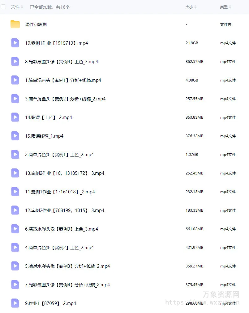 丢丢procreate仿水彩正比头像团练第1期2025【画质不错有课件和笔刷】