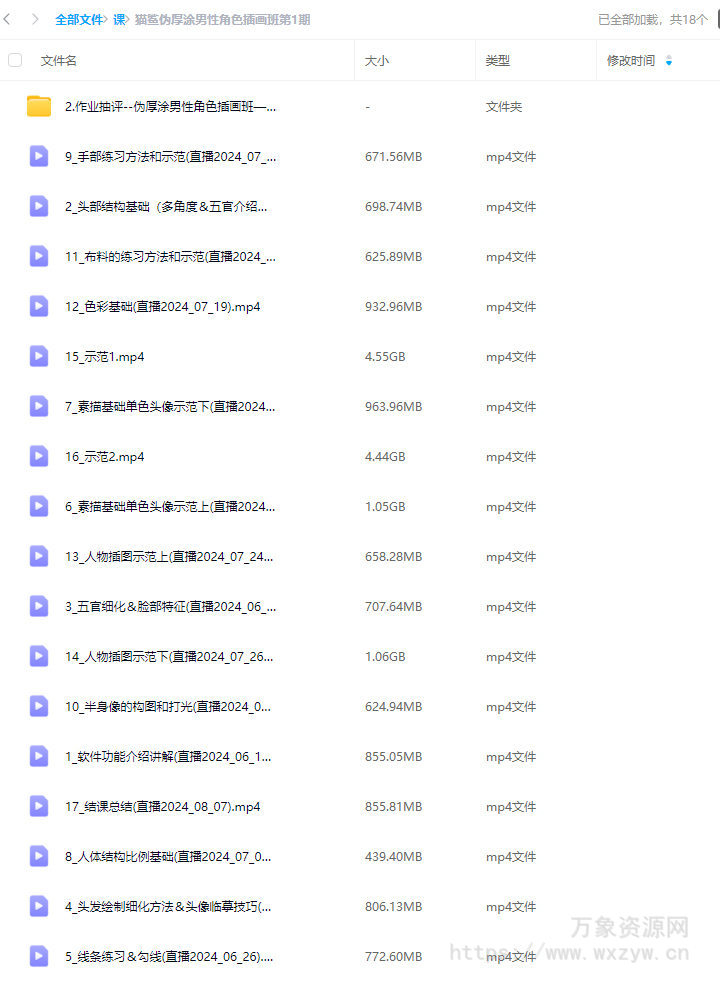 猫鲨伪厚涂男性角色插画班第1期2024【画质高清只有视频】