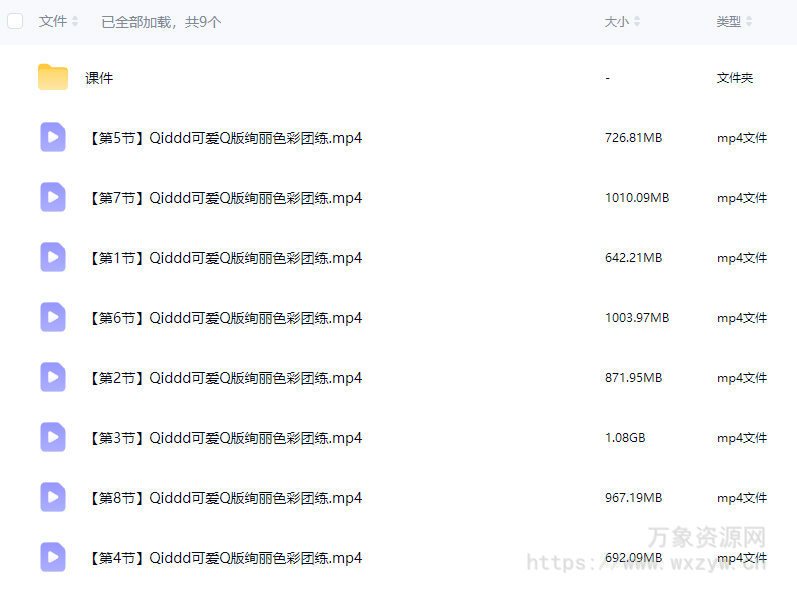 Qiddd可爱Q版绚丽色彩团练【画质高清有课件】