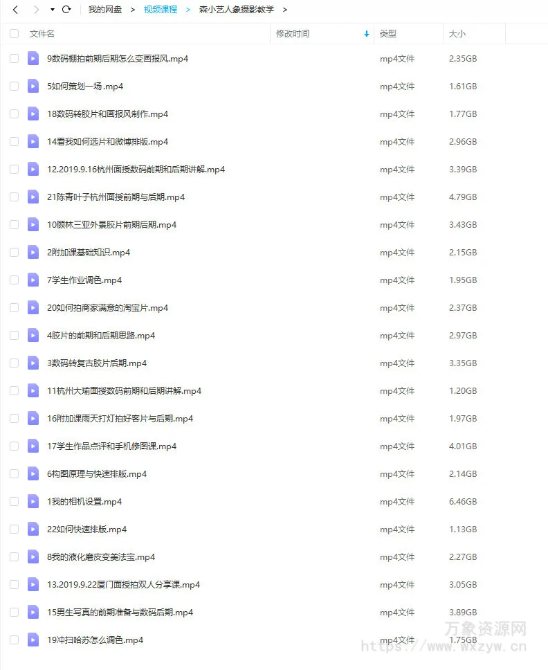 森小艺人像摄影教学【画质高清只有视频声音很小】