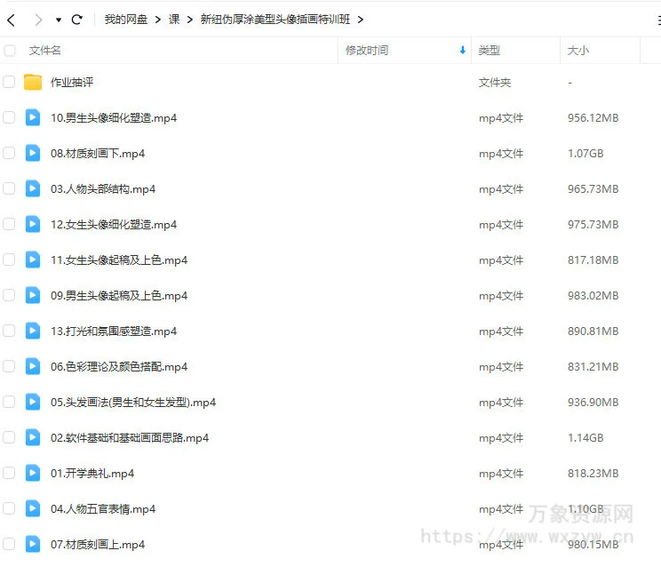 新纽伪厚涂美型头像插画特训班2023年ipad插画课【画质高清只有视频】