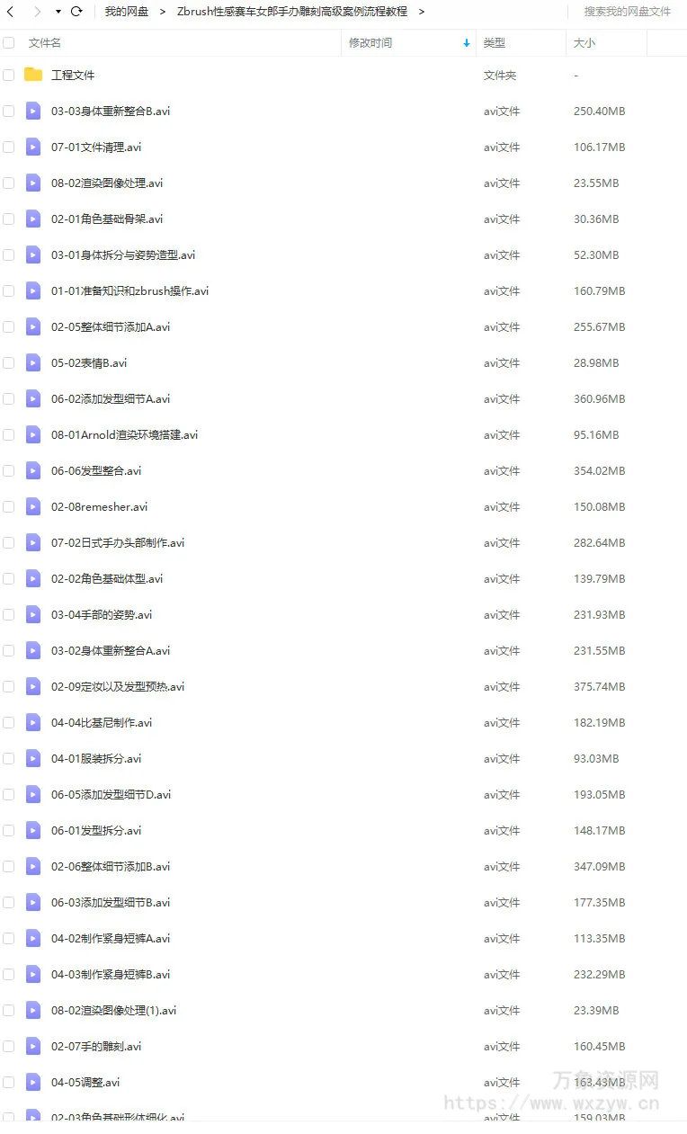 Zbrush性感赛车女郎手办雕刻高级案例流程教程【画质不错有素材】