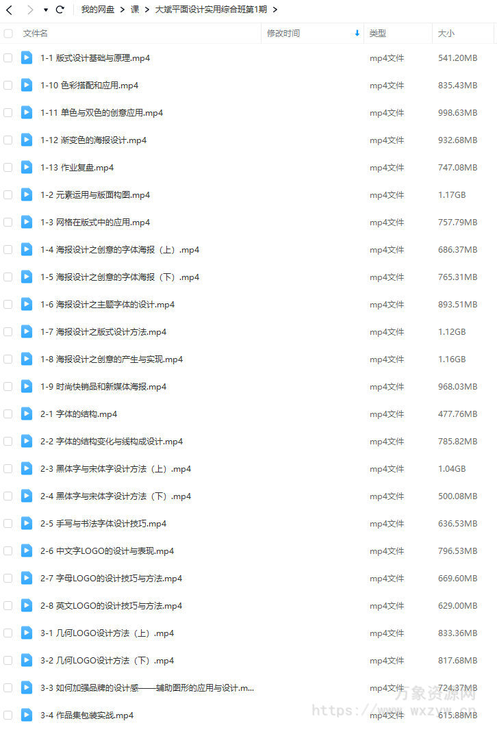 大斌平面设计实用综合班第1期【画质高清只有视频】