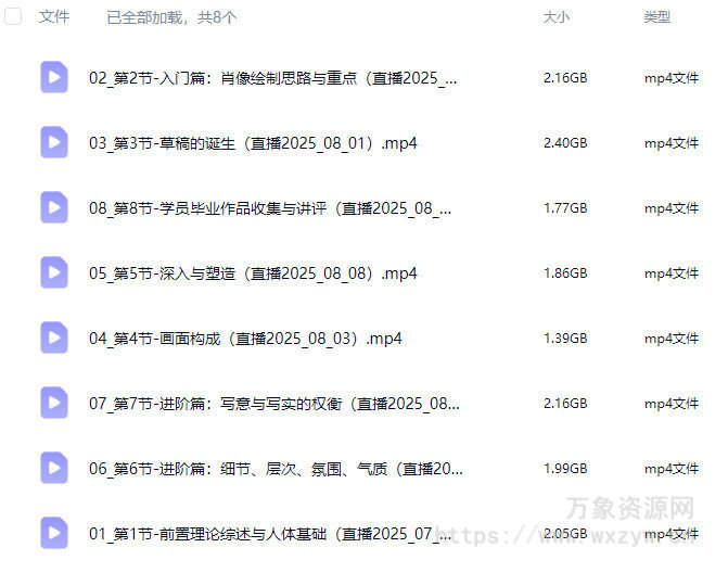 雪怀古风水墨角色插画班2025【画质高清只有视频】