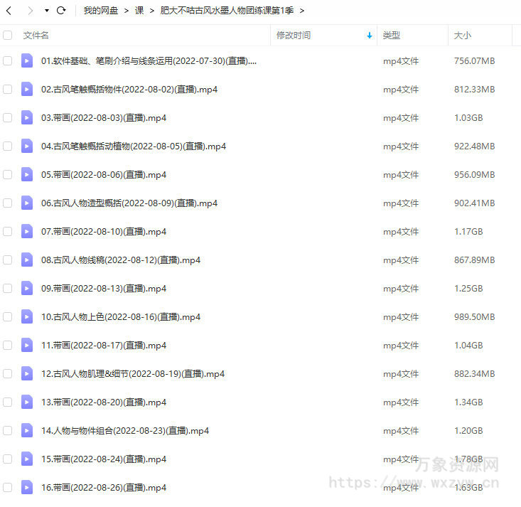 肥大不咕2022古风水墨人物团练课第1季【画质不错只有视频】