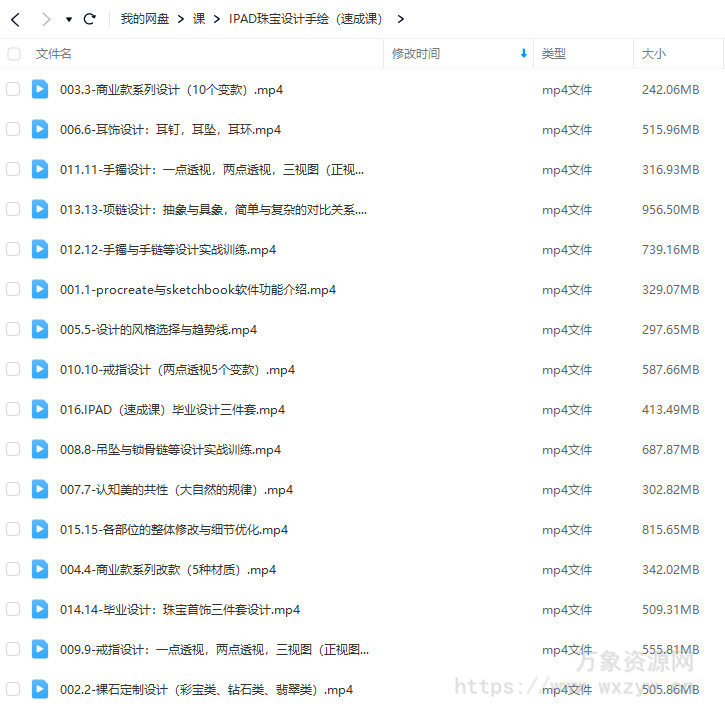 YC ipad珠宝设计手绘速成课2022年结课【画质还行只有视频】