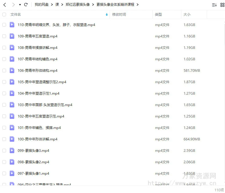 【缺课】郑红远素描头像【画质高清只有视频】