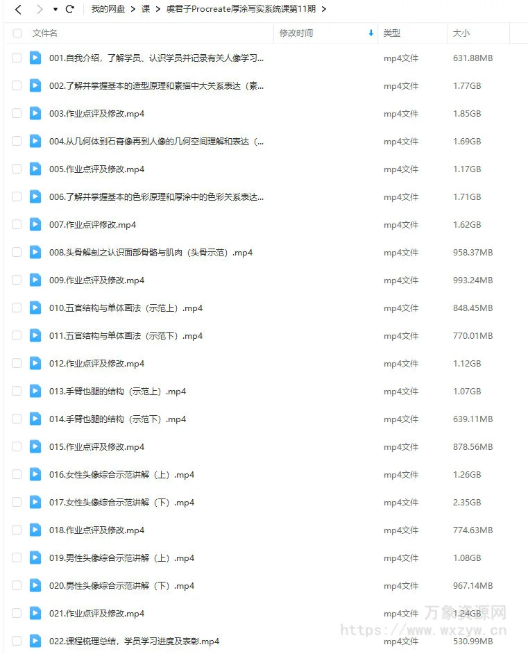虞君子Procreate厚涂写实系统课第11期2024年1月结课【画质高清只有视频】