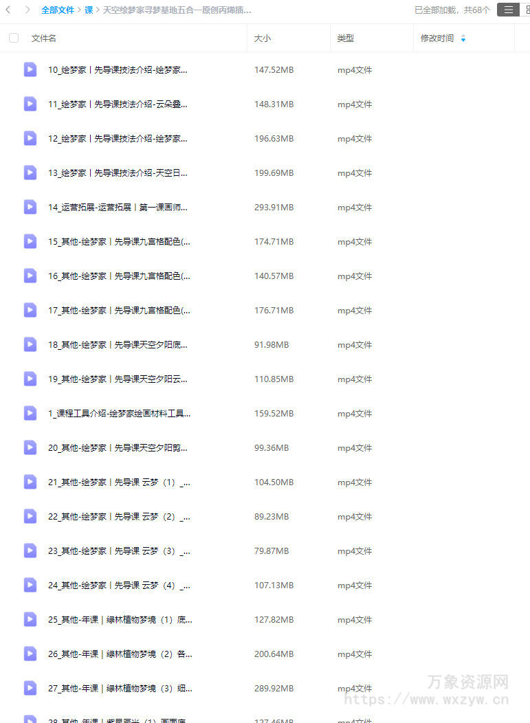 【缺课】天空绘梦家寻梦基地五合一原创丙烯插画课：零基础到进阶创作【画质不错只有视频】