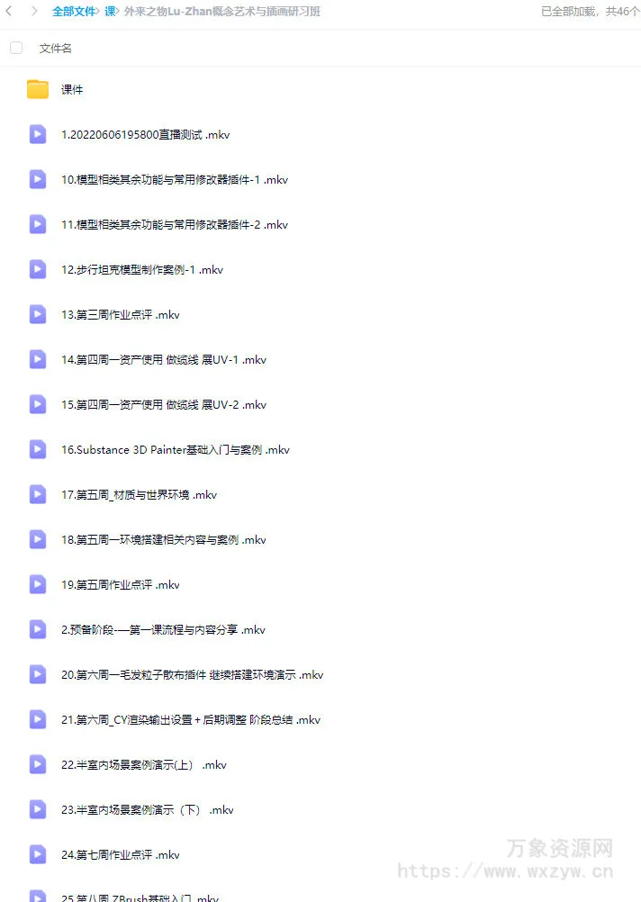 外来之物Lu-Zhan概念艺术与插画研习班2022【画质高清有部分素材】