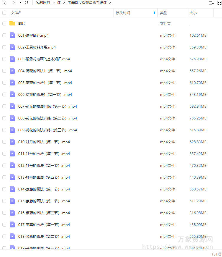 侯泽涛2022零基础没骨花鸟画系统课【画质不错只有视频和图片】