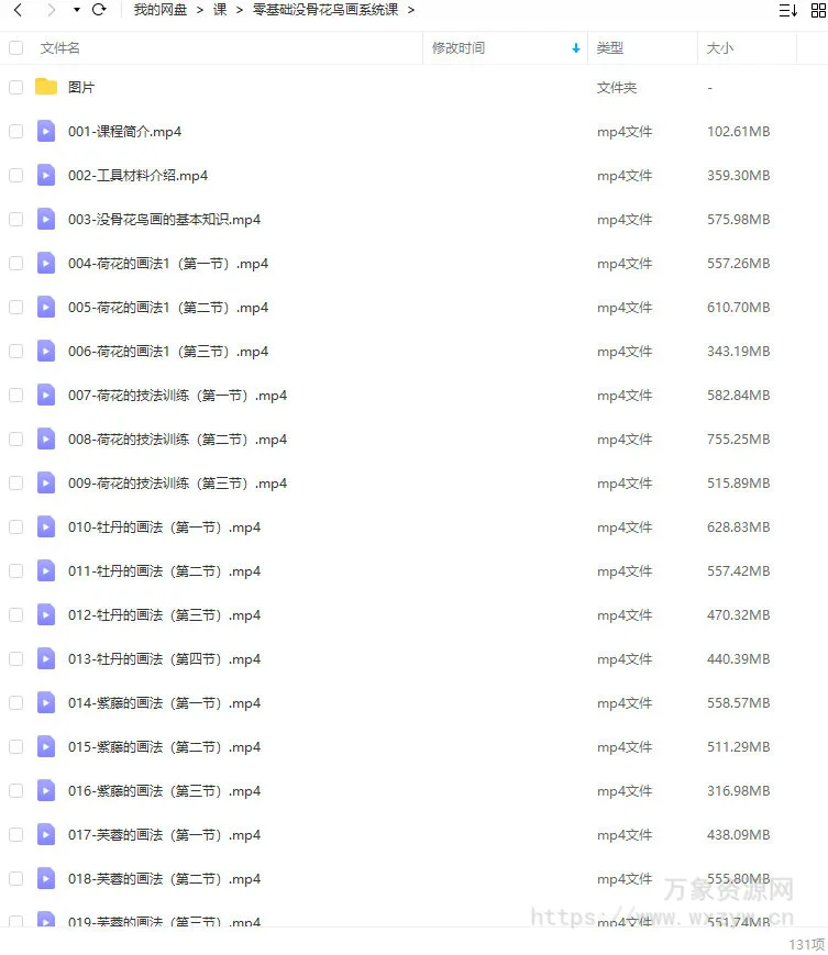 侯泽涛2022零基础没骨花鸟画系统课【画质不错只有视频和图片】
