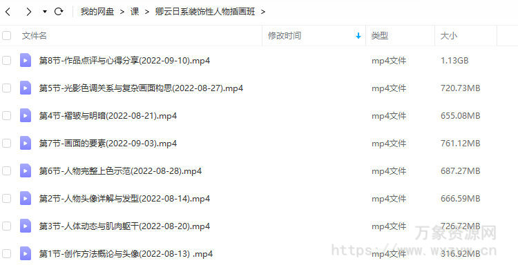 卿云2022日系装饰性人物插画班【画质不错只有视频】