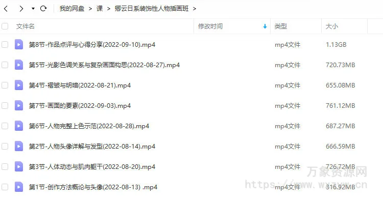 卿云2022日系装饰性人物插画班【画质不错只有视频】