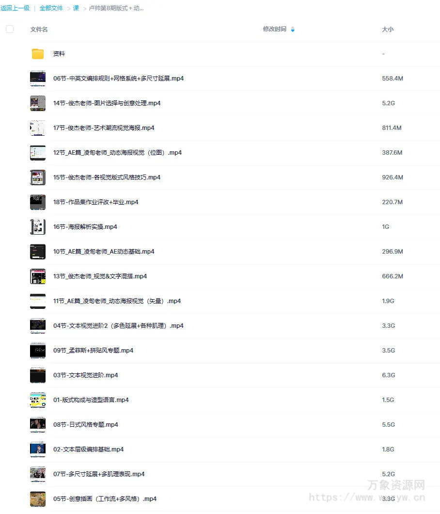 卢帅第8期版式＋动态特训营【画质高清有大部分素材】