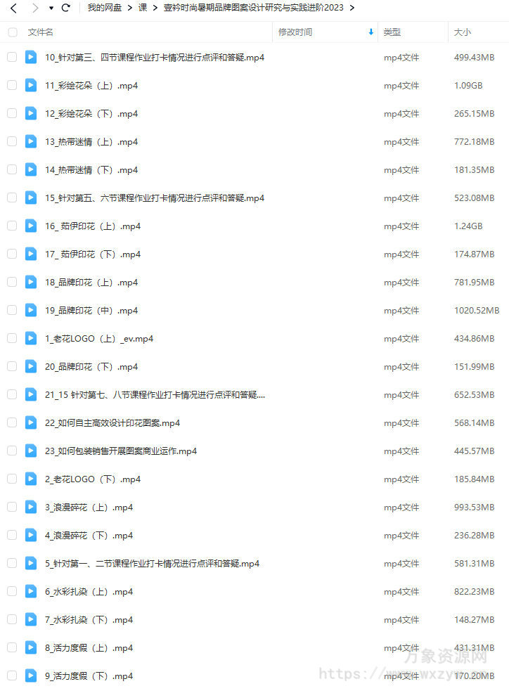 壹衿时尚2023暑期品牌图案设计研究与实践进阶【画质还可以只有视频】