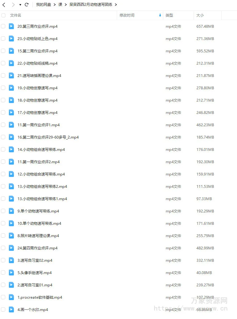 呆呆西西动物速写团练2023年2月ipad插画课【画质不错只有视频】
