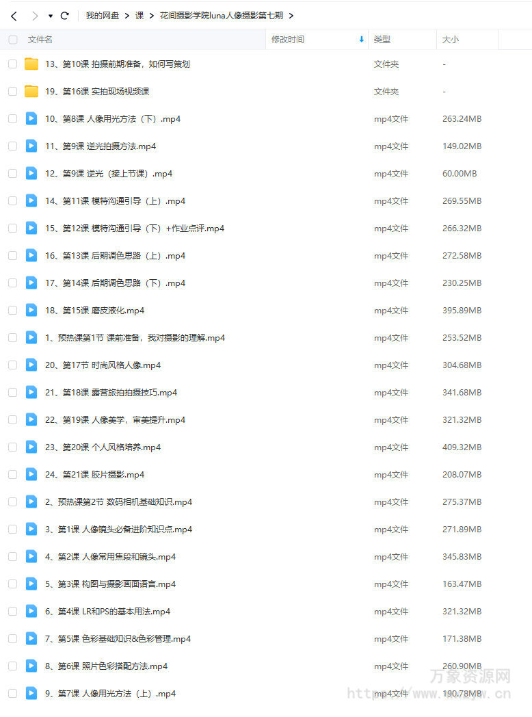 花间摄影学院2022人像摄影第7期【画质不错只有视频】