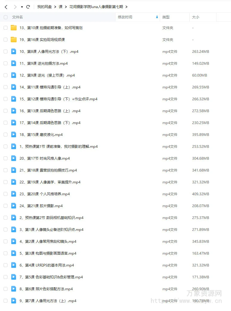 花间摄影学院2022人像摄影第7期【画质不错只有视频】