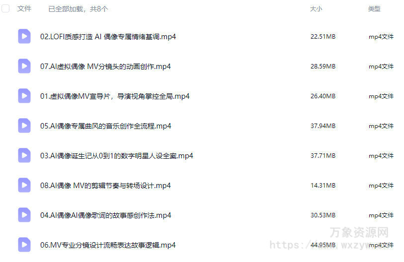 云驿AI虚拟偶像MV全流程制作2025年12月结课【画质高清只有视频】